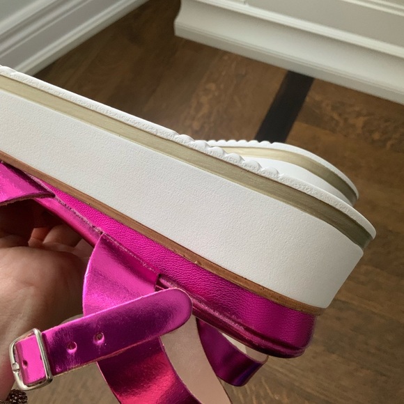 VERDEROSMARINO Barbiecore Metallic Pink Ankle Strap Leather Sandals Women’s SZ 8 - Picture 7 of 15